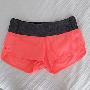 Lululemon Run Speed Short Grapefruit/Heathered Black 6